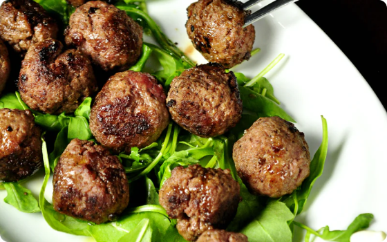 Spicy meetballs with Ruccola